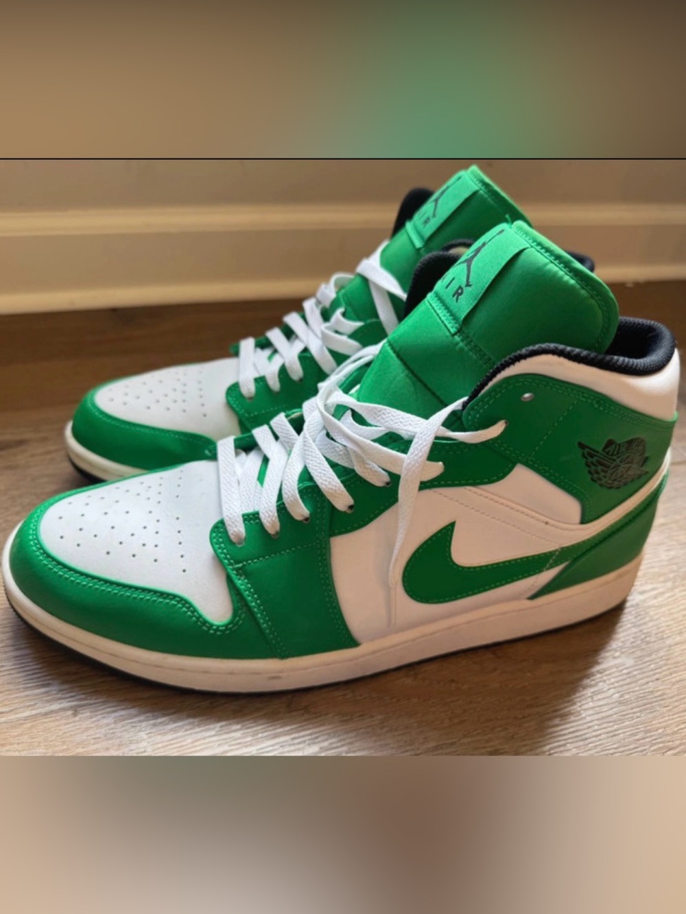 Nuke Air Jordan 1 Mid “Lucky Green” Sneakers